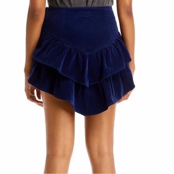 MOTHER Dark Blue Ruffle corduroy Skirt - Picture 8 of 9